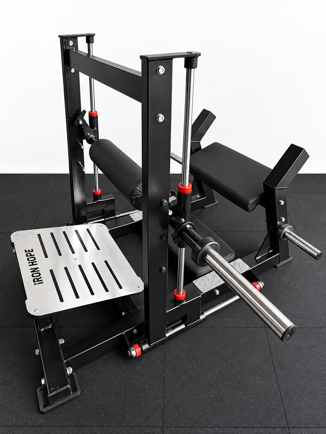 Hip Thrust Guiado Iron Hope Fitness - elevação pélvica com movimento guiado e apoio acolchoado para quadril
